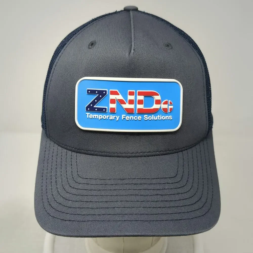 Richardson Trucker Hat Blue One Size ZND Temporary Fence Solutions Mesh Patch